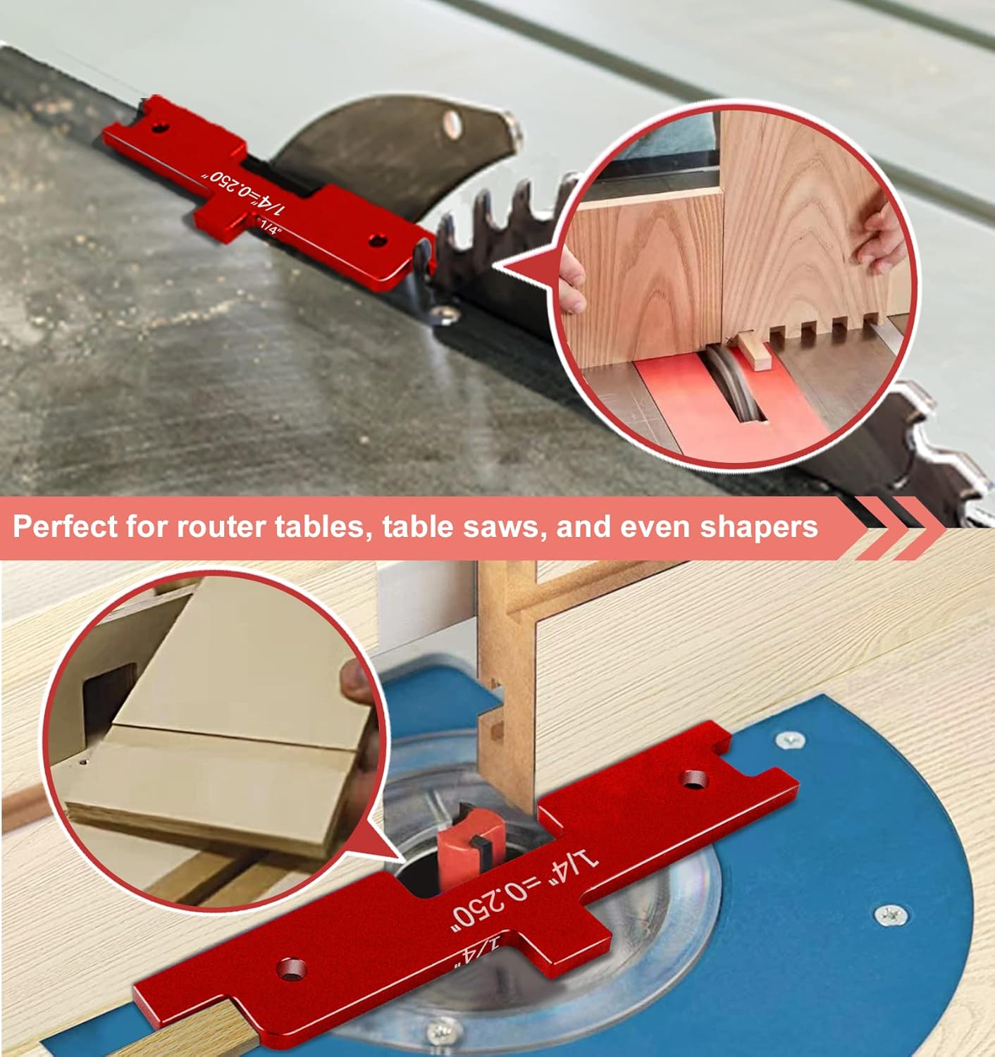 Router Table Precision Setup Blocks - Aluminum Setup Blocks Tables Set Up Bars,To Set With More Saw Table Height Bits And Fence Distance