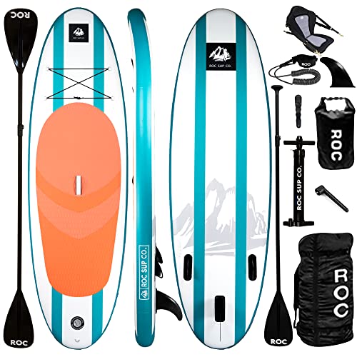 Roc Inflatable Stand Up Paddle Boards with Premium SUP Paddle Board Accessories, Wide Stable Design, Non-Slip Comfort Deck for Youth & Adults