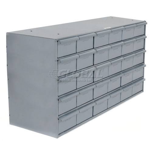 Durham 035-95 Drawer Bin Cabinet, 17-1/4 in. D, Gray