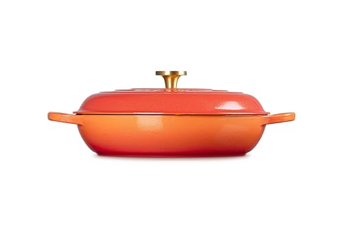 Le Creuset Enameled Cast Iron Signature Oval Dutch Oven, 15.5 qt., Flamme Doree with Crucible Knob