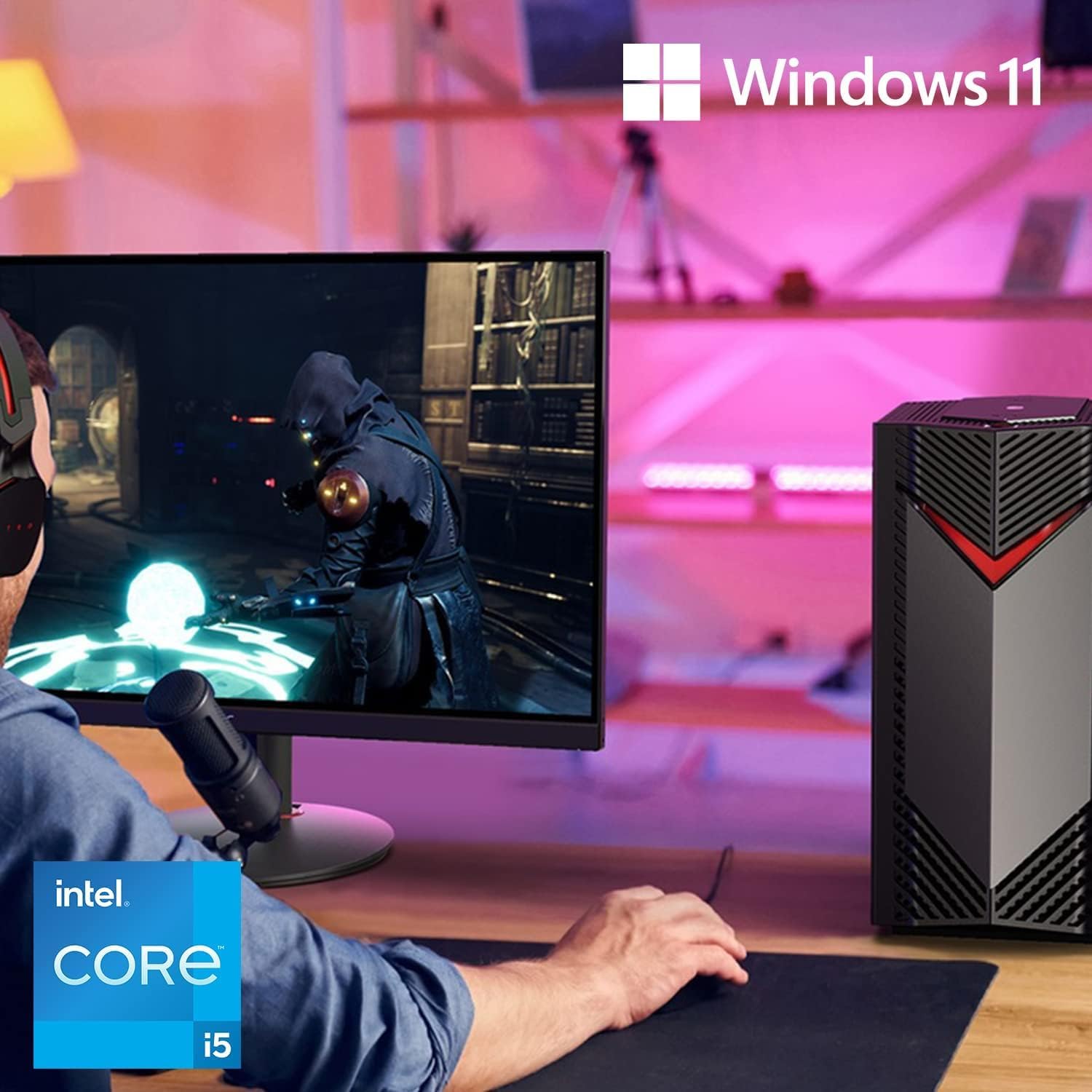 Acer Nitro 50 N50-650-UR13 Gaming Desktop | 13th Gen Intel Core i5-13400F 10-Core Processor | NVIDIA GeForce RTX 3060 | 16GB 3200MHz DDR4 | 512GB SSD