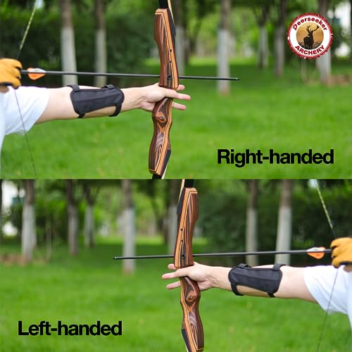 Deerseeker Archery 62" Takedown Recurve Bow Set for Adults & Youth with Right Hand & Left Handed Laminated Wooden Riser Bow Hunting Target Shooting