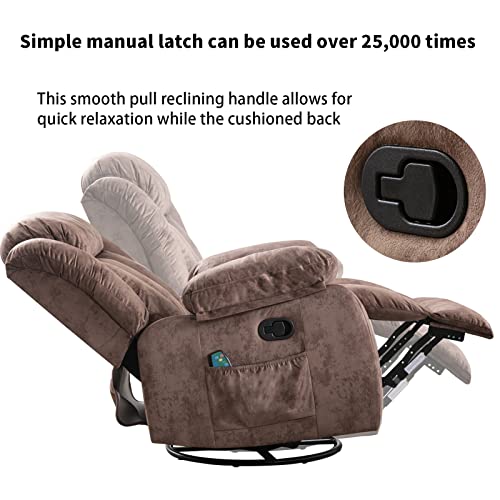 CANMOV Massage Swivel Rocker Recliner Chair with Heat and Vibration
