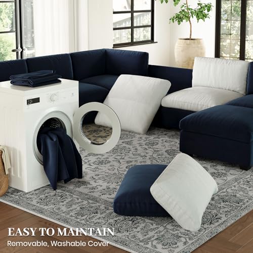 Belffin Extra Large Modular Sectional Sofa,106.3" 4-Seater L Shaped Couch,Velvet Convertible Sectional Couches for Living Room