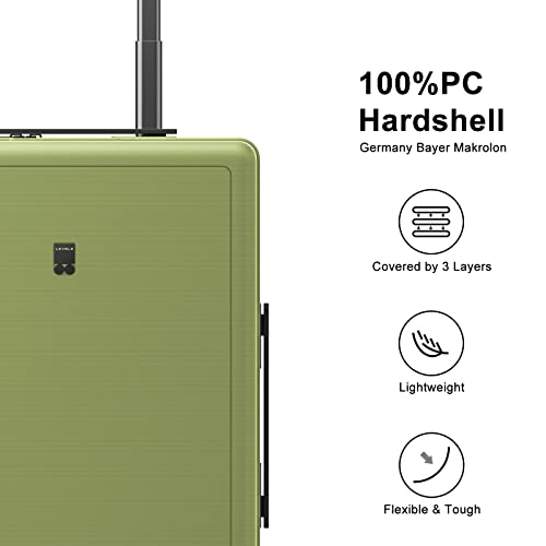 LEVEL8 Hard Shell Carry on Luggage Airline Approved, Carry-on Suitcases with Wheels, Lightweight Luminous Textured Hardside Travel Bag with Tsa Lock