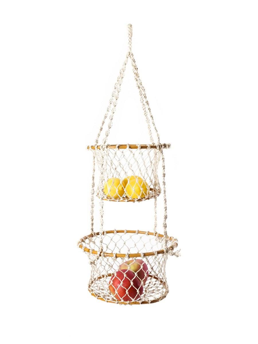 Korissa Jhuri Double Hanging Basket - Brown