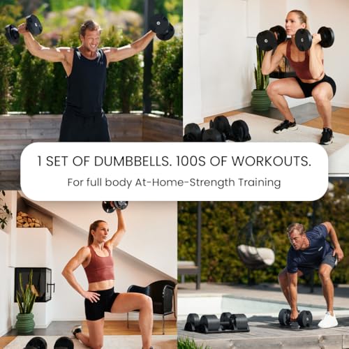 NUOBELL Adjustable Dumbbells 5-80 lbs: Replace 16 Sets, Ideal for Home Gym Weight Bench & Press