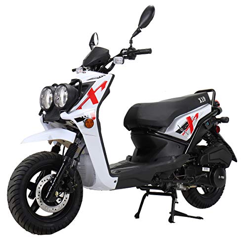 X-PRO 150cc Adult Moped Street Gas Moped 150cc Bike with 12" Aluminum Wheels (White)
