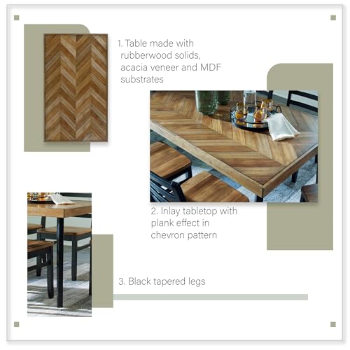 Signature Design by Ashley Caitbrook Rustic 7 Piece Dining Set, Include Table and 6 Chairs, Gray