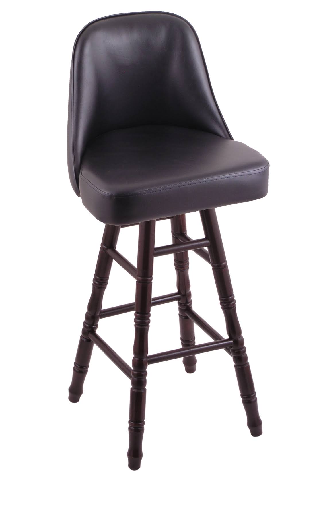 Holland Bar Stool Grizzly 25x22 Swivel Counter Stool with Turned Maple Legs, Dark Cherry Finish