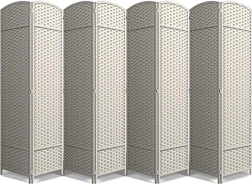 Sorbus 8-Panel Black Room Divider with Double Hinged Panels, 6 ft Tall Folding Privacy Screen
