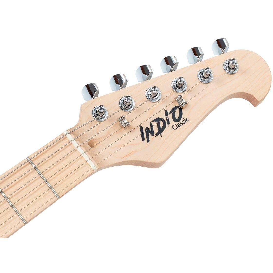 Monoprice Indio Cali Classic Electric Guitar - White, with Gig Bag