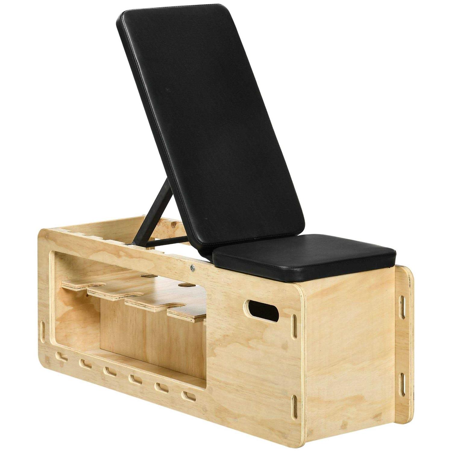 Soozier Adjustable Weight Bench with Rack for Dumbbells &amp; Storage, Workout Bench Home Gym Storage Rack - Black - Sports Supplies Online Store