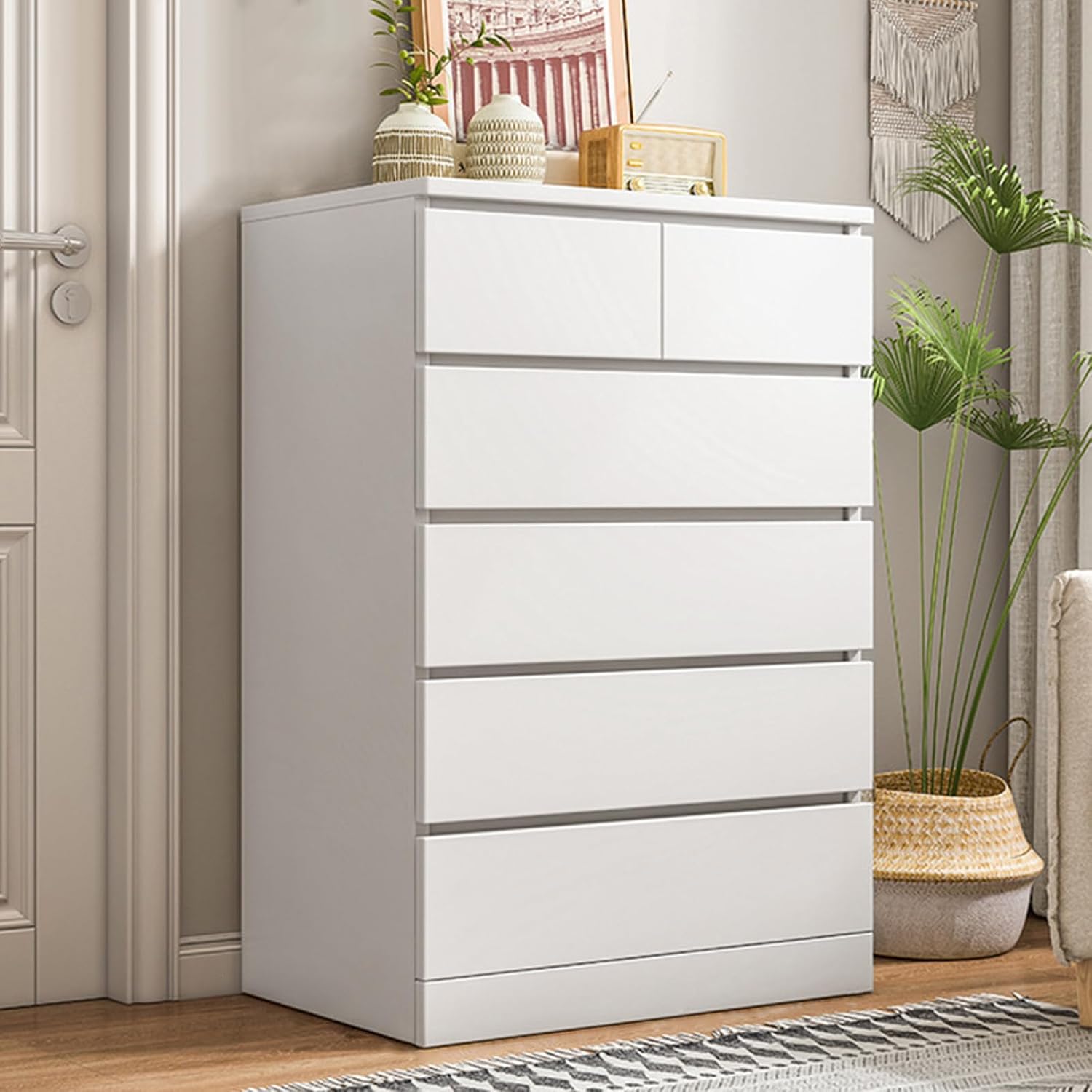 Tall White Skinny Dresser for Bedroom, Closet Organizer, Chest Drawer