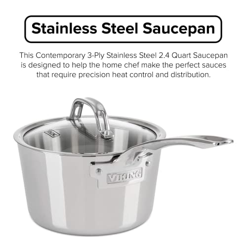 Viking Culinary 3-Ply Stainless Steel Pasta Pot, 8 Quart, Includes Pasta & Steamer Insert, Dishwasher, Oven Safe