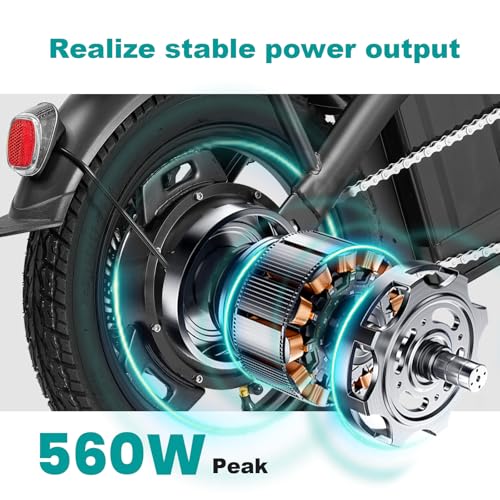 Electric Bike for Adults Teens, Commuter City Foldable ebike with 560W Motor and 48V Battery, 24MPH 3-Level Assist, Dual Disc Brakes
