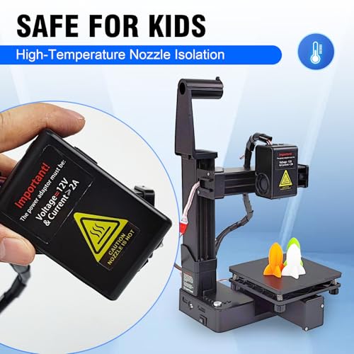 K10 Small Entry Level Portable 3D Printer - Compact FDM 3D Printer with Removable Build Plate, 100x100x100mm Build Volume