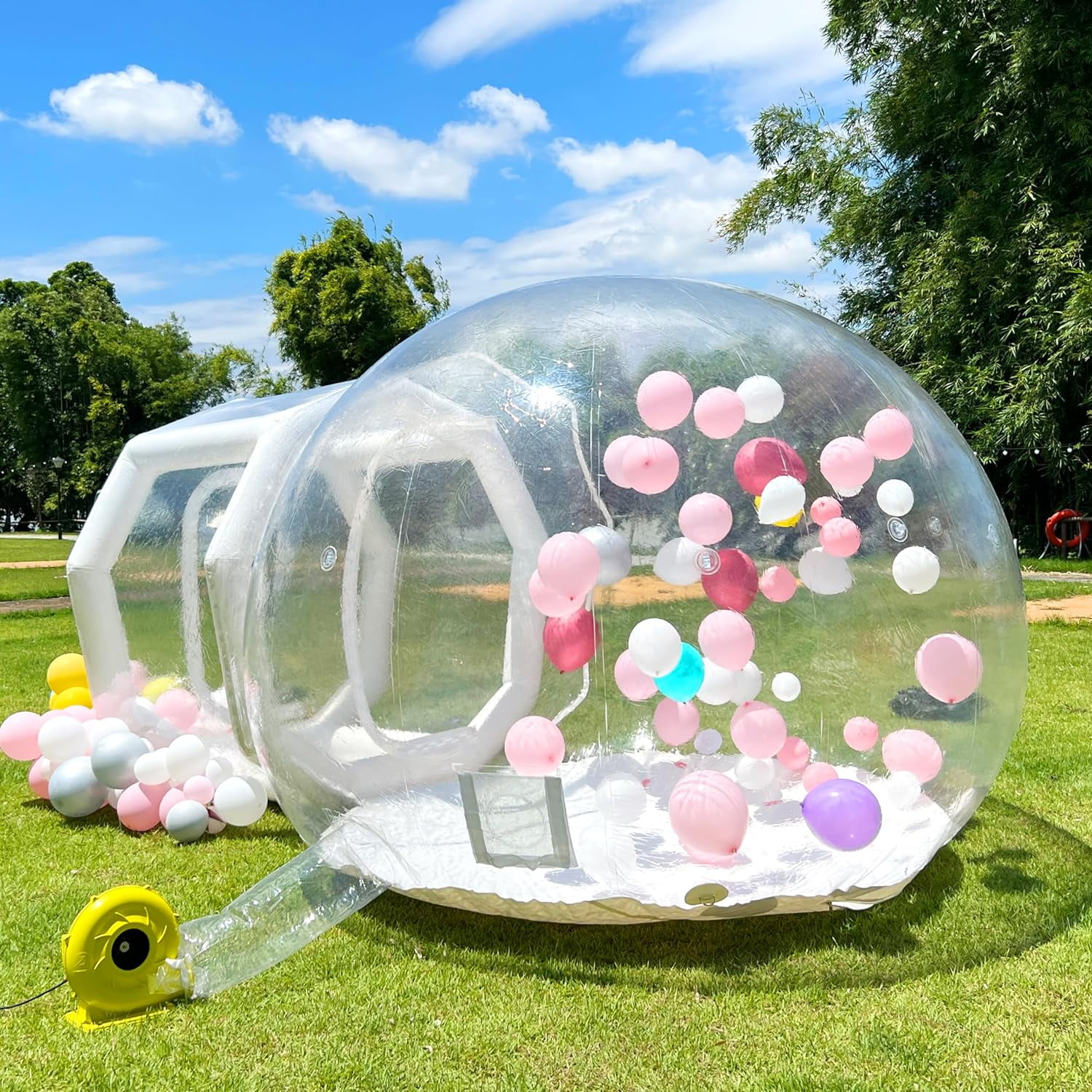 WARSUN Bubble House 10Ft Dome with Blower & Air Pump 100% PVC Inflatable Bubble House for Party Balloons Birthday Wedding Party Business Clear Bubble