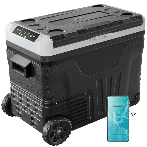EUHOMY 12 Volt Refrigerator, 37QT(35L) Electric Cooler, Portable Freezer 12V/24V DC 110-240V AC, 12V Fridge -4�H~68�H