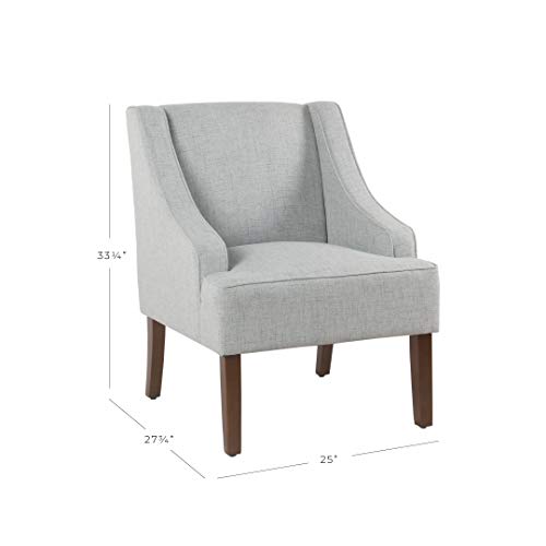 HomePop Velvet Swoop Arm Accent Chair, Suri Blue