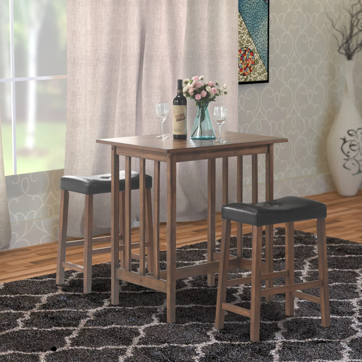 Coaster Company 3-Piece Table Set, Nut Brown