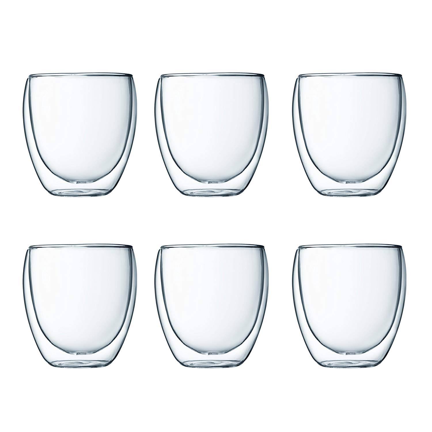 Bodum Pavina Double Walled Thermo Glasses 0.25 L, 8 oz, Pack of 6