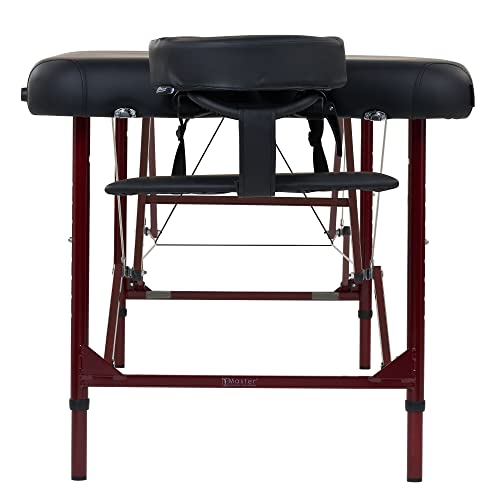 Master Massage Zephyr Lightweight Portable Massage Table Package- Tattoo Table- Spa Bed (Black, Maroon)