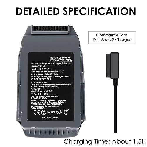 2 Pack Mavic Pro Battery, FB1-3830mAh-11.4V Intelligent Flight Replacement Batteries for DJI Mavic 1 Pro