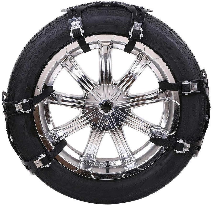 Anti Skid Snow Tire Chains, 6pcs Universal Adjustable Emergency Traction Chains for 165-275mm Tires Cars Trucks
