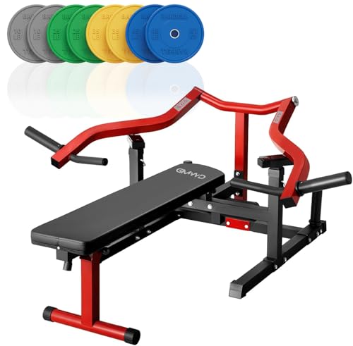 GMWD Chest Press Machine, 1050LBS Bench Press Machine with Independent Converging Arms, Adjustable Flat Incline Bench for Chest, AB Workouts