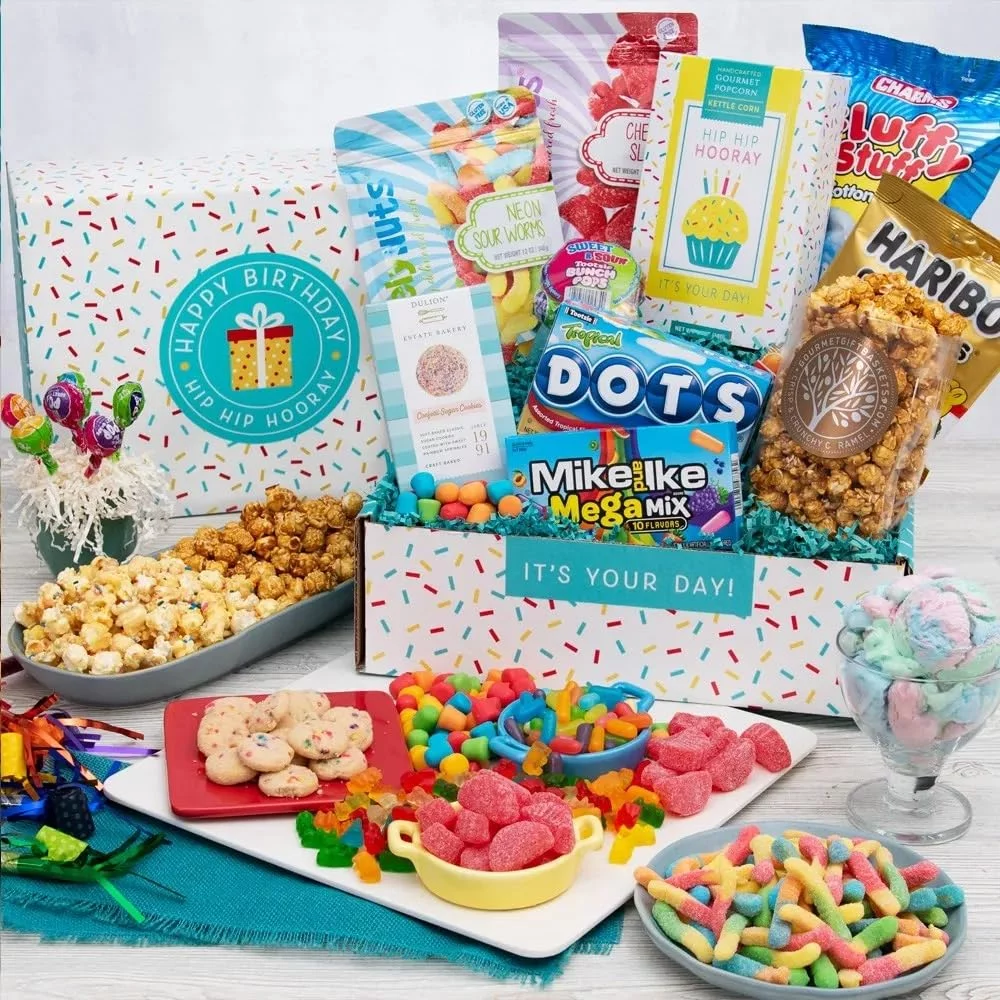 Deluxe Happy Birthday Care Package - Birthday Candy Food Gift Box By