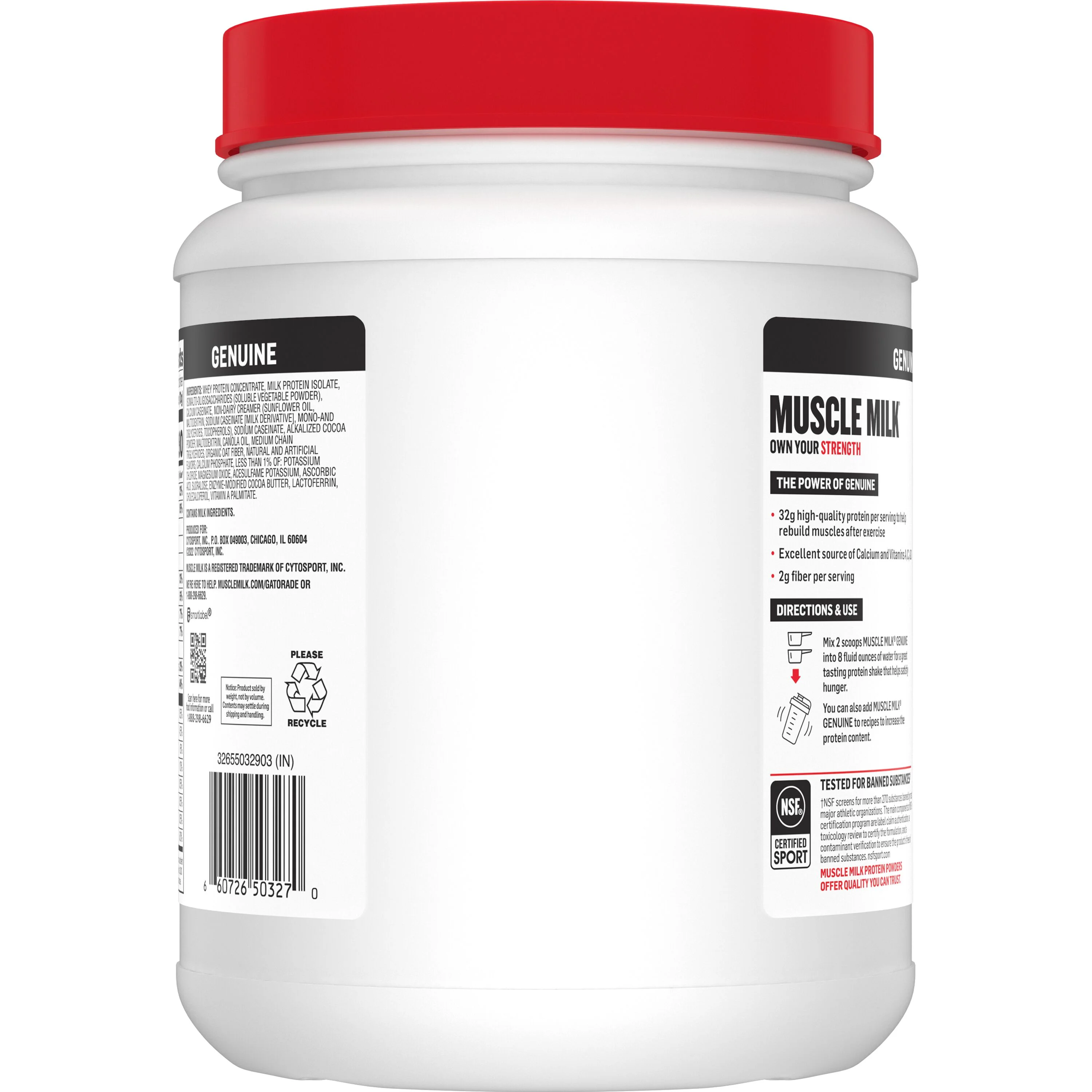 Muscle Milk Genuine Protein Powder, Chocolate, 1.93 Pound, 12 Servings - Curated Treasures Market