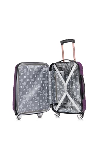 Rockland Melbourne Hardside Expandable Luggage with Spinner Wheels, 2TONENAVY, 2 Piece (20/28)