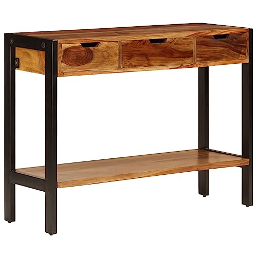 Sideboard with 3 Drawers 43.3"x13.8"x29.5" Solid Sheesham Wood
