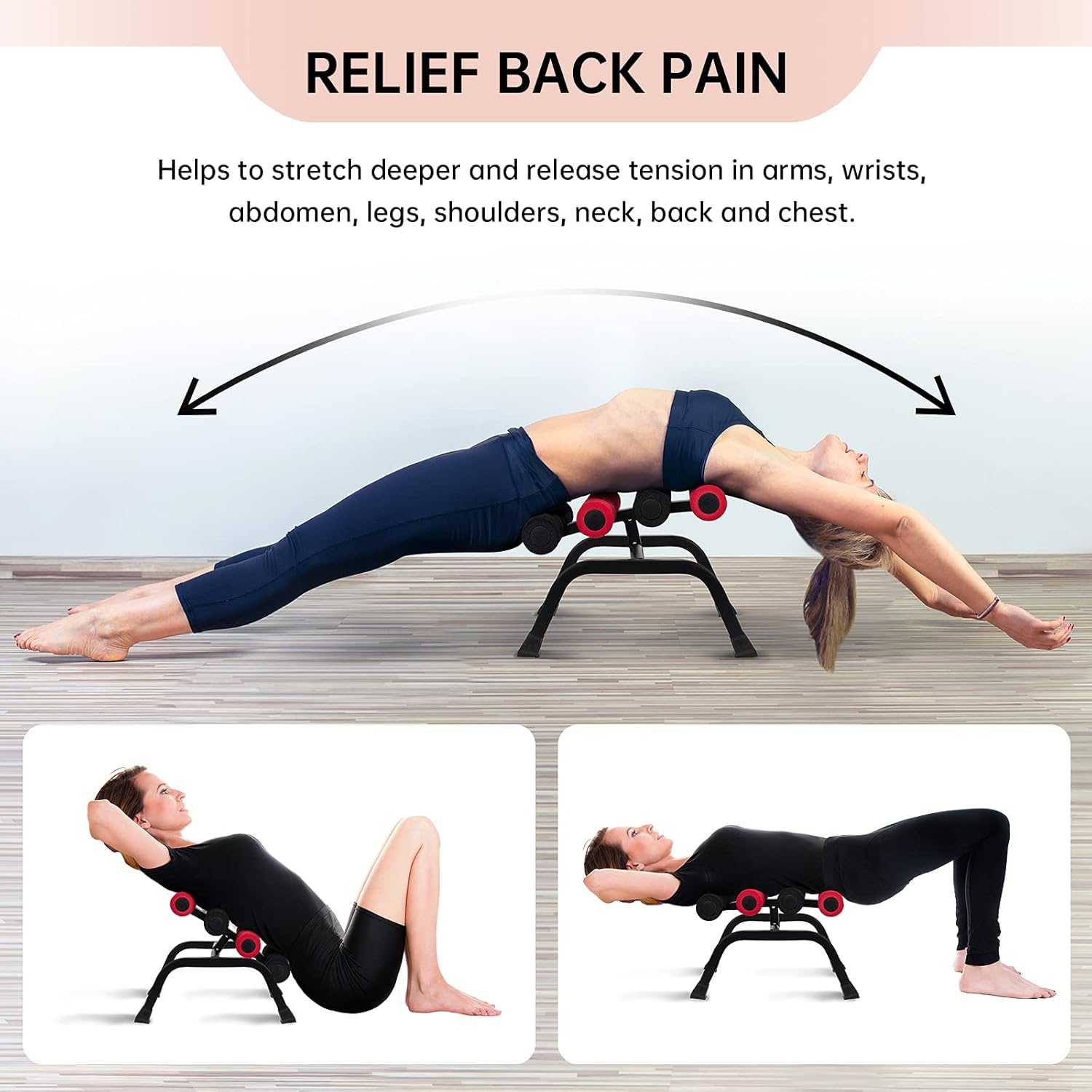 Skybike Mini Inversion Table with 135 Degree Inversion, Soft Backrest Foam Roller and Heavy Duty Steel Frame for 300 lb Weight Capacity. MIT135