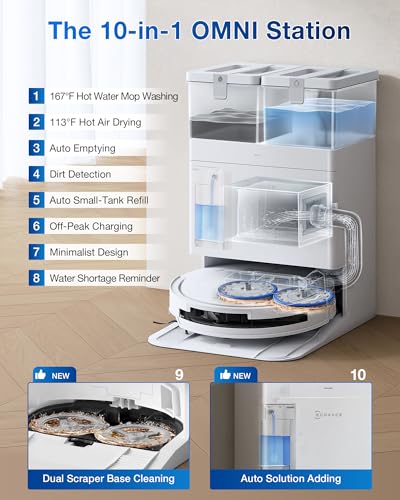 ECOVACS DEEBOT T50 MAX PRO Omni Robot Vacuum and Mop, 18,500Pa Suction, 18mm Auto-Lift, ZeroTangle &TruEdge 2.0, AIVI 3.0 Obstacle Avoidance