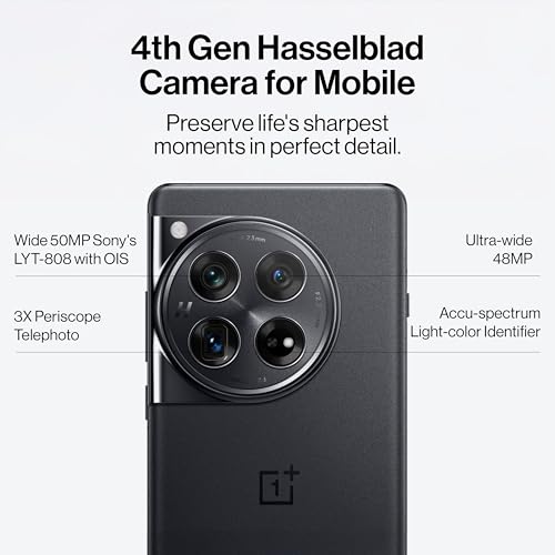 OnePlus 12 Unlocked Android Phone &mdash; Snapdragon 8 Gen 3 Phone w/ 16GB RAM, Hasselblad Camera, Dual SIM, 2K 120Hz ProXDR Display, 5400mAh Battery