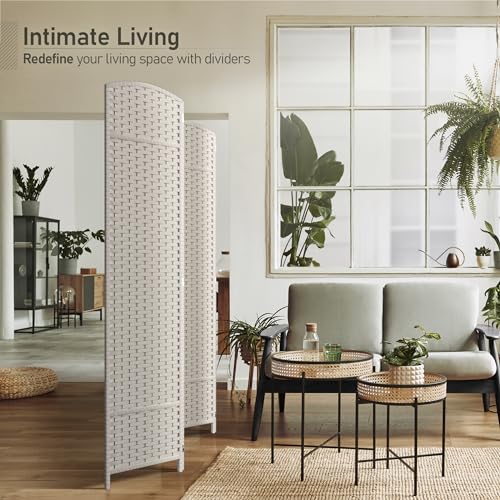 Sorbus 8-Panel Black Room Divider with Double Hinged Panels, 6 ft Tall Folding Privacy Screen