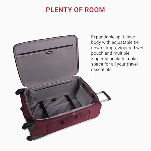 SwissGear Sion Softside Expandable Roller Luggage, Teal, 3 Piece Set (21/25/29)