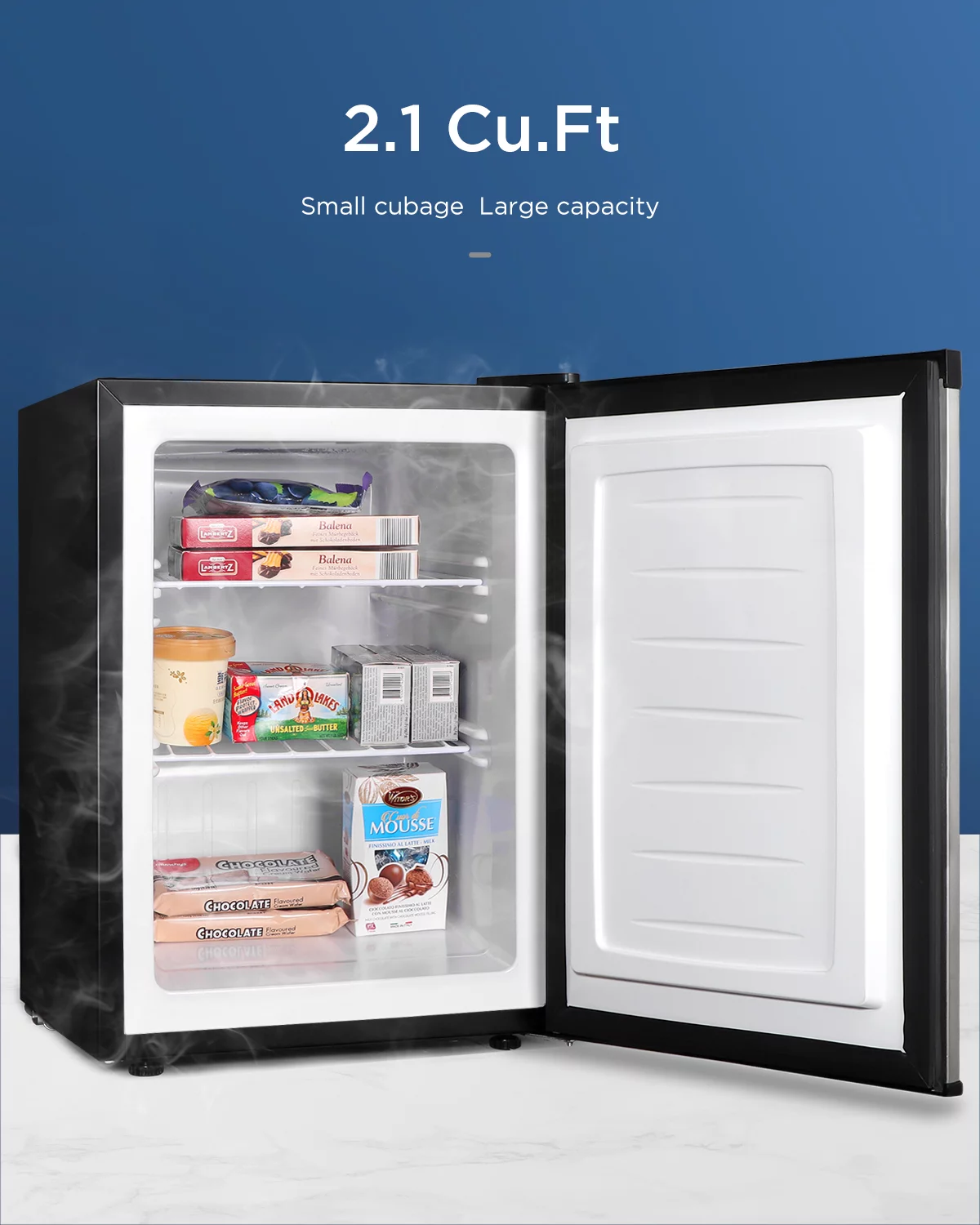 Northair 2.1 Cu ft Upright Freezer Stainless Steel