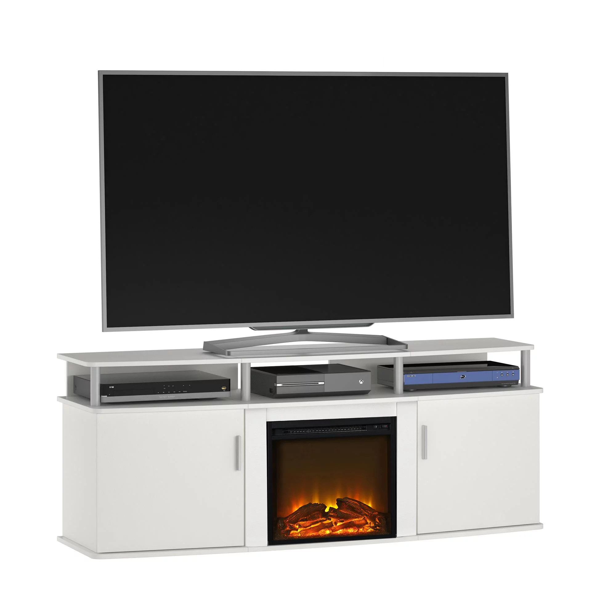 Ameriwood Home Orchard Heights Electric Fireplace TV Console for TVs up to 70", White