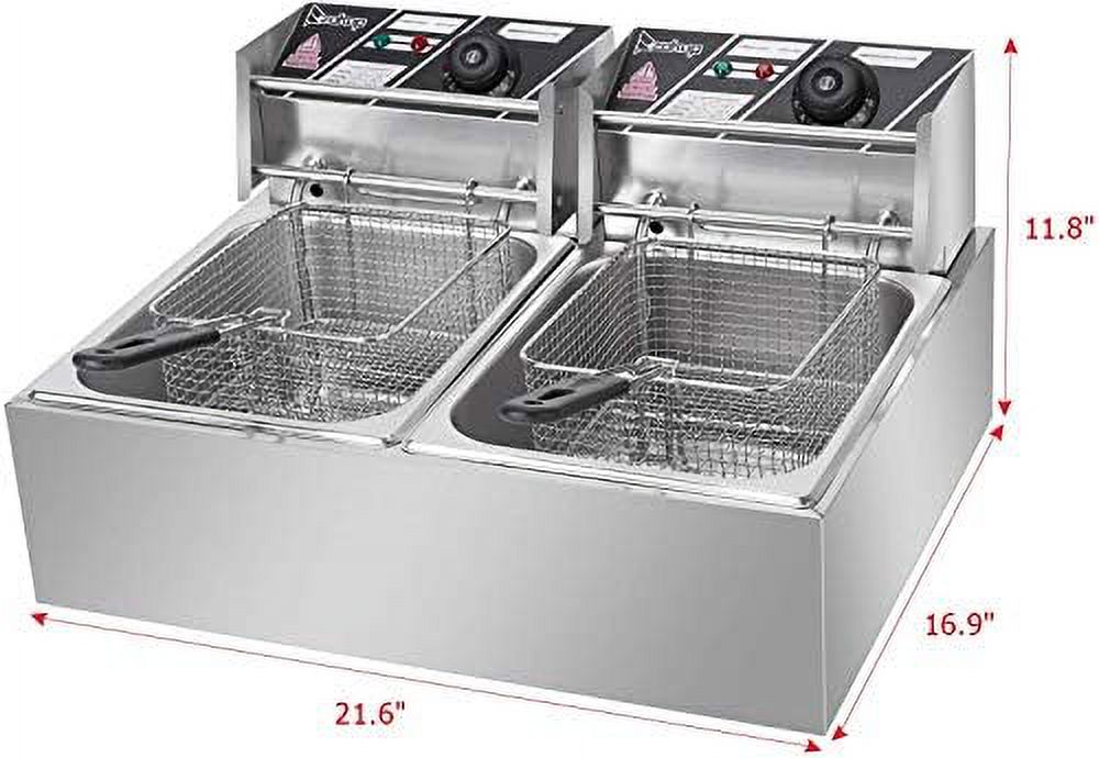 5000W Deep Fryer, 12L Electric Dual Deep Fryer
