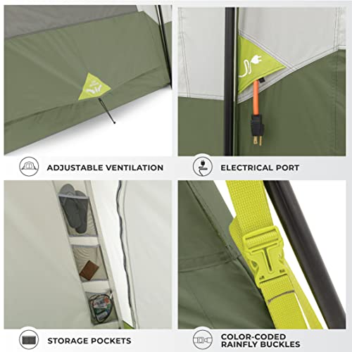 CORE Instant Cabin Tent | Multi Room Tent for Family | Large Pop Up Tent with Organization for Outdoor Camping Accessories | 4 Person / 6 Person / 8