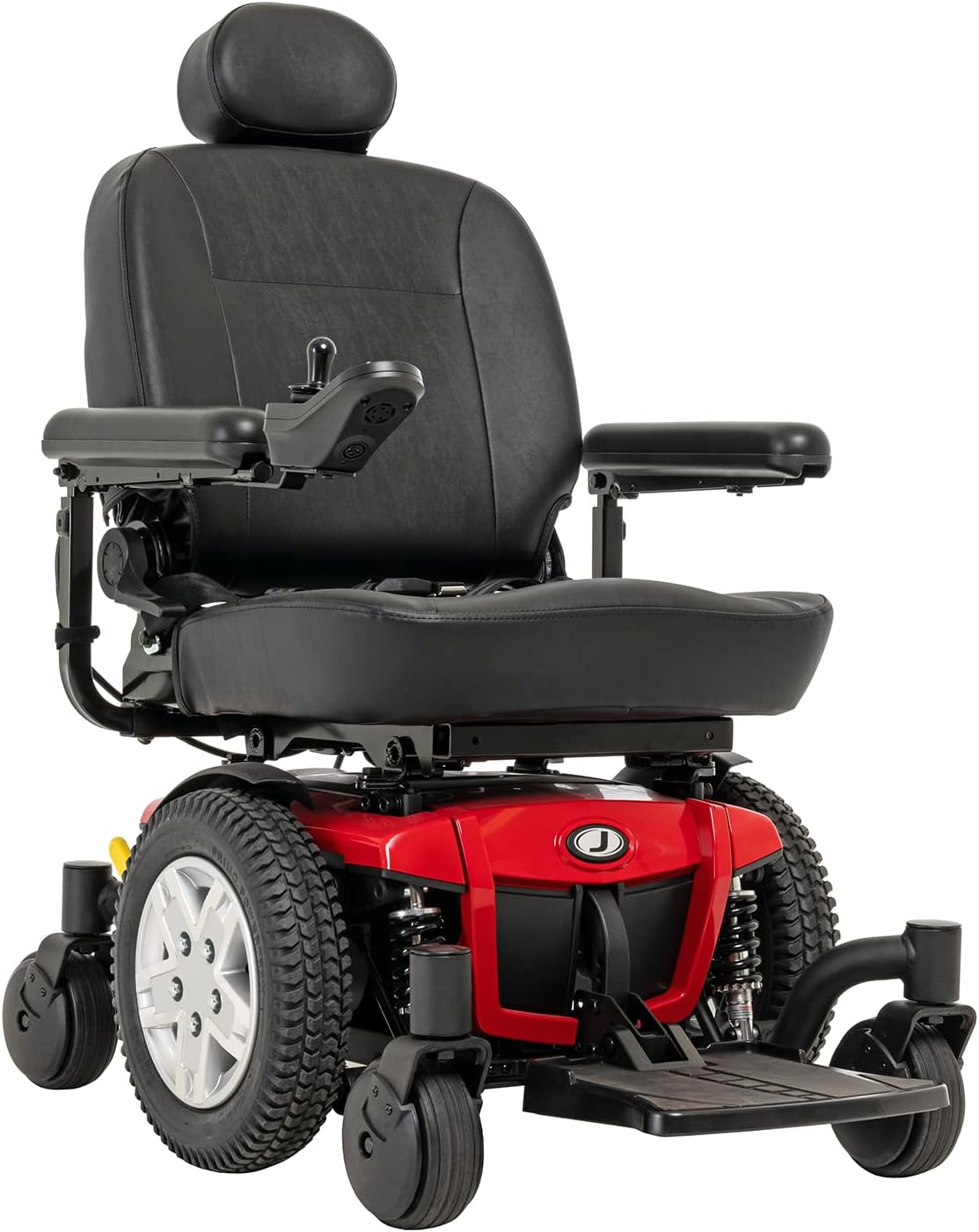 Pride Mobility Jazzy 600 ES Group 2 Power Chair, Nylon, Red, Mid Wheel Drive Power Chair for Adults, 300 lbs. WC, Up to 4 MPH