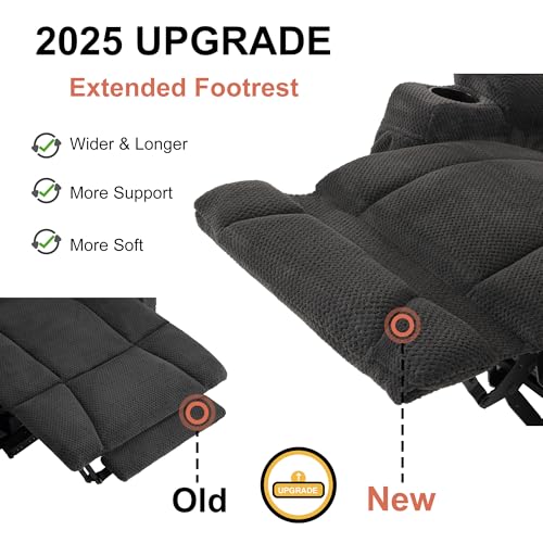 MCombo Zero Gravity Power Recliner Chair with Heat and Vibration Massage, Reclining Chair with USB & Type C Ports, Cup Holders for Living Room