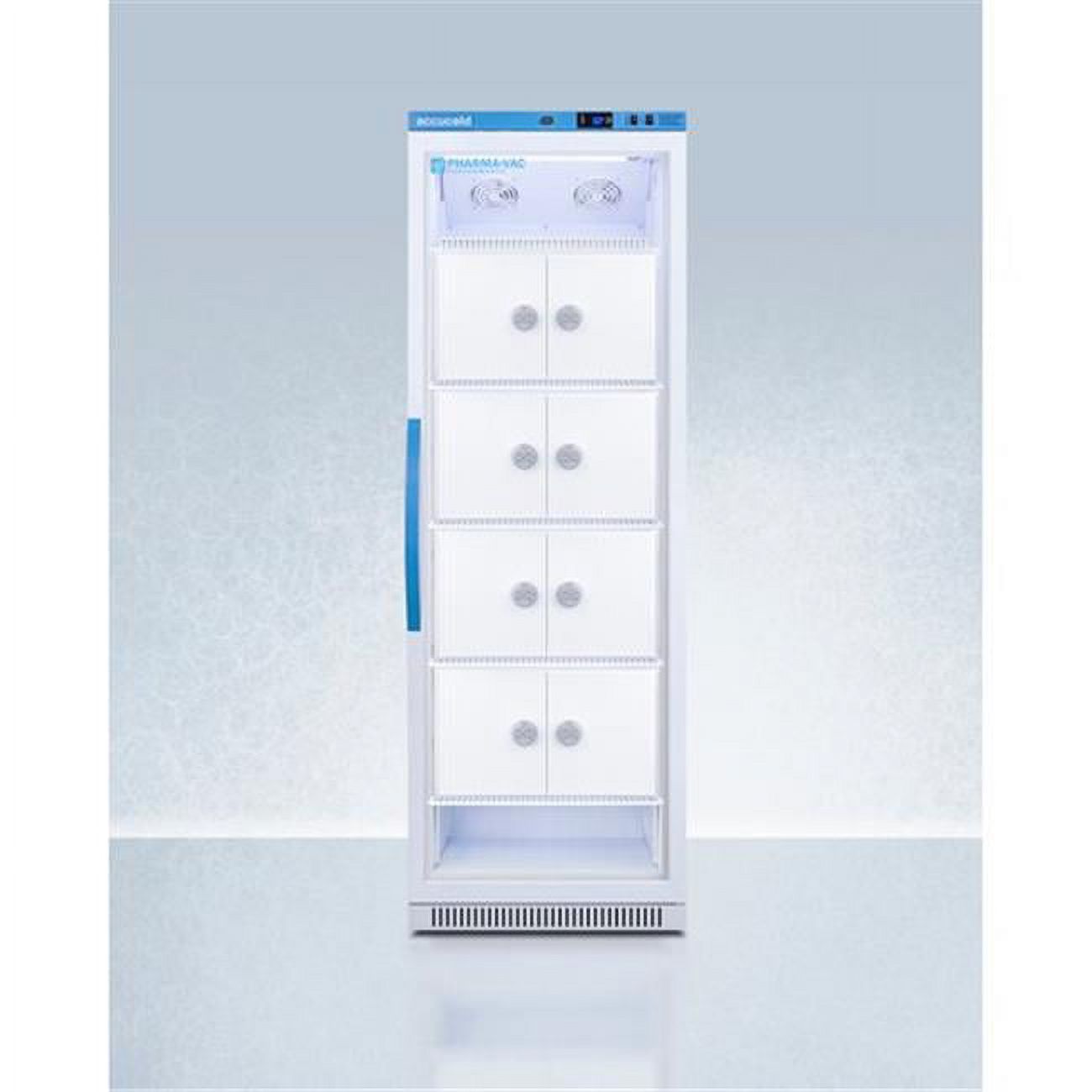 72 x 23.38 x 24.38 in. 15 cu ft. Pharma-Vac Performance Series All-Refrigerator with Glass Door & Interior Locking Compartments, White
