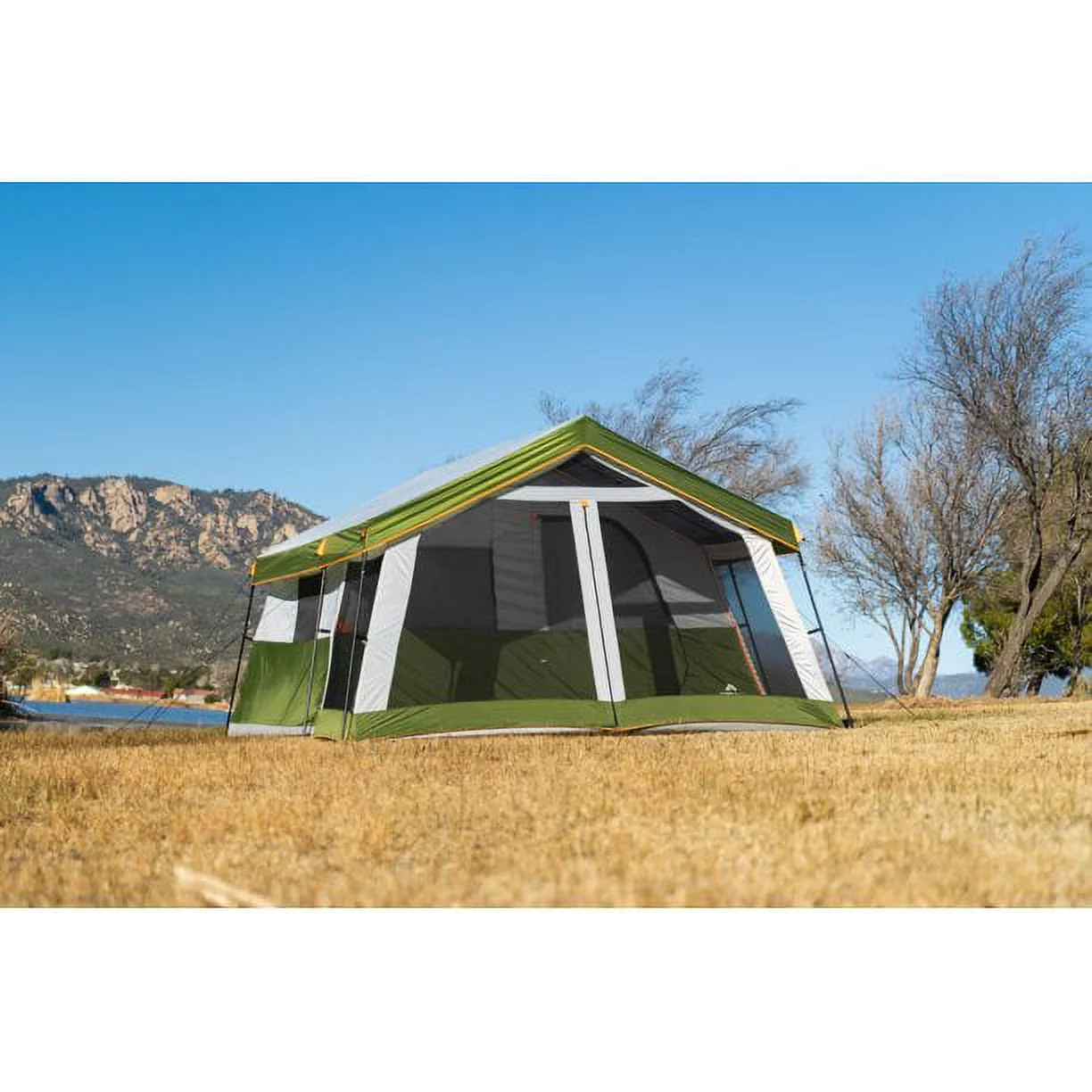 Ozark Trail 8-Person Family Cabin Tent 1 Room with Screen Porch, Green, Dimensions: 12'x11'x7', 45.86 lbs.
