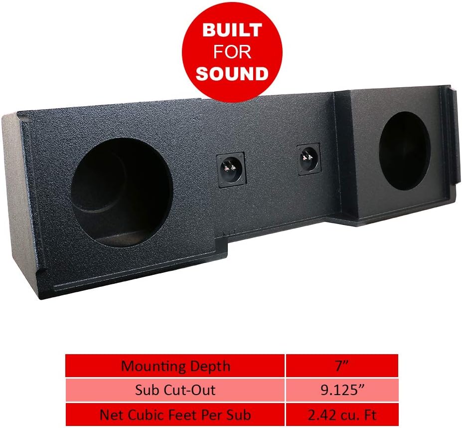 Atrend A152-10 Atrend Series 10-Inch Dual Down-Fire Subwoofer Boxes with Bed Liner Finish