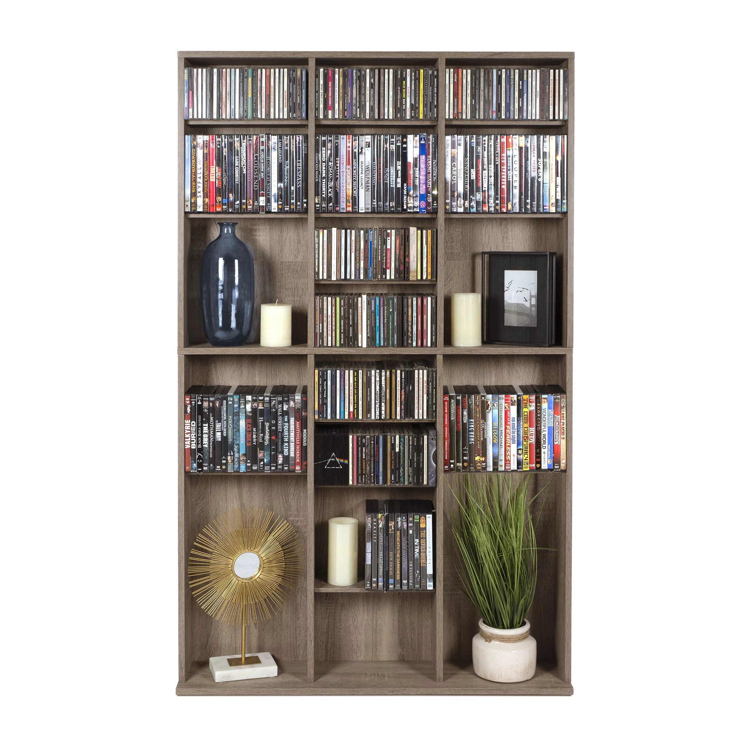 Atlantic 37x60 Oskar Adjustable Wood Media Storage Shelf Bookcase, Espresso