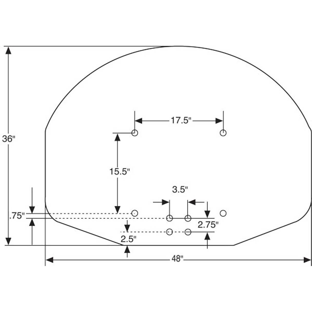 Bison 36 x 48 Fan Shaped Molded Graphite Basketball Backboard Ba600 - Sports Supplies Online Store